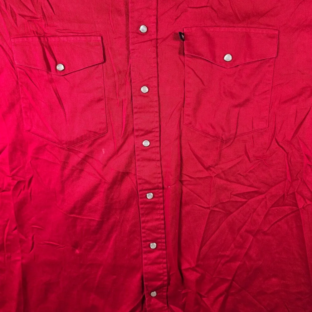 Panhandle Slim Western Shirt Mens XXL‎ Red Pearl Snap Vintage Cotton 3652177